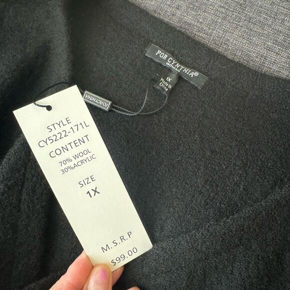 For Cynthia Womens Wool Sleeveless
Open Cardigan Sz XL Pockets Fringed NEW - Picture 8 of 10